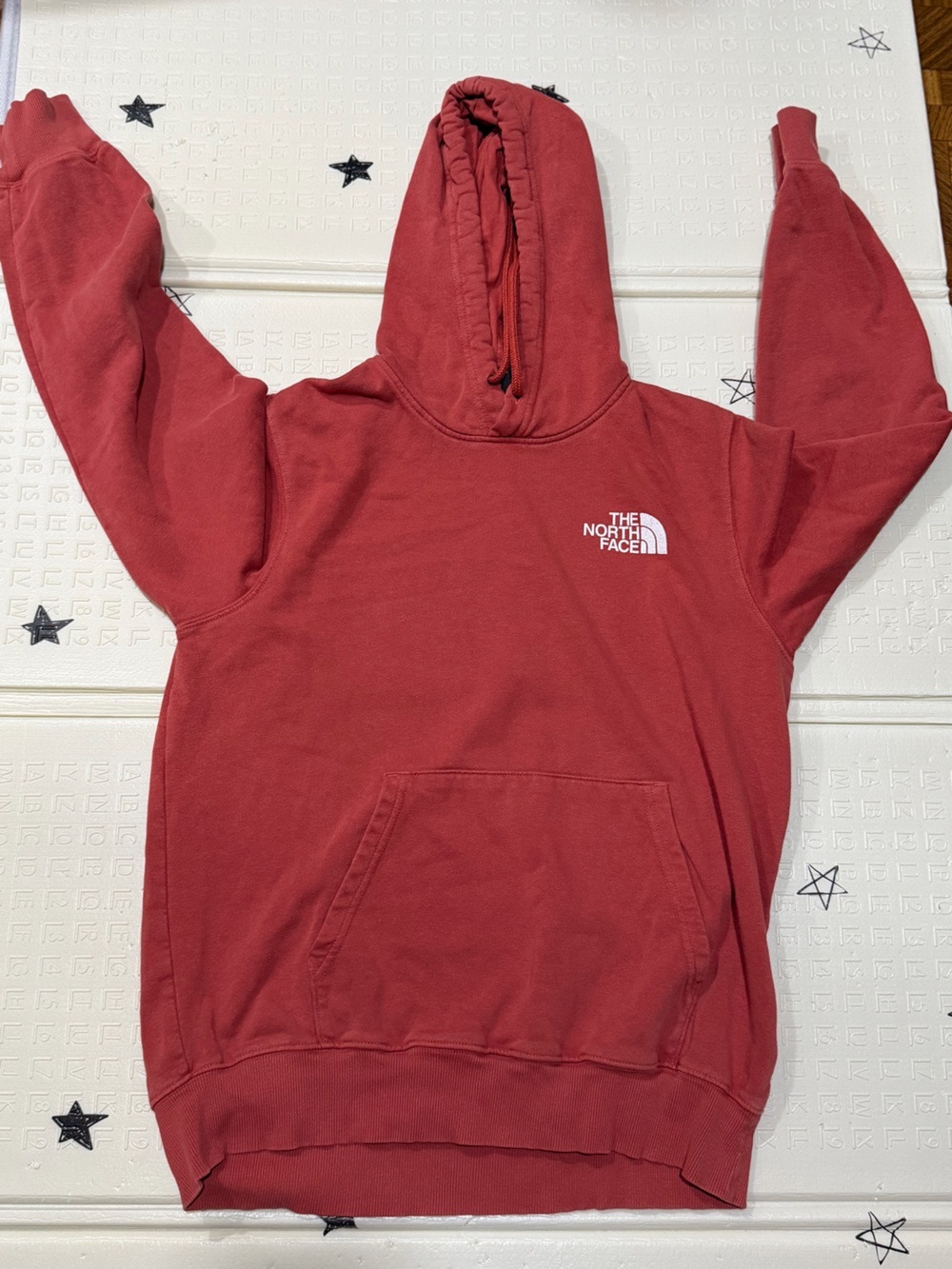 The North Face Brick Red Pullover Hoodie with White Logo